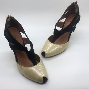 Anthropologie No. 704b. Julia Peeptoe Wedges 38/8
